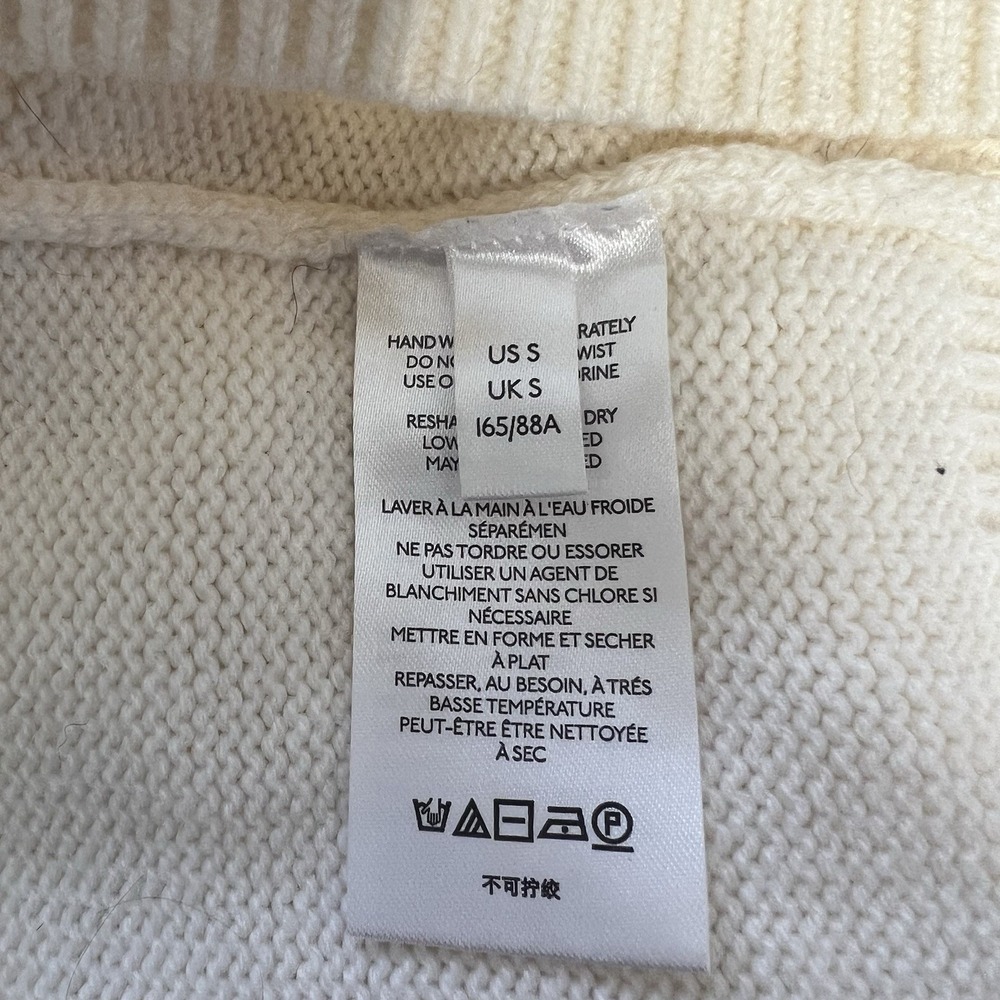 Maeve Anthropologie Kiara Sweater Ivory‎ Textured Bubble Balloon Sleeves S FLAW - Picture 10 of 15